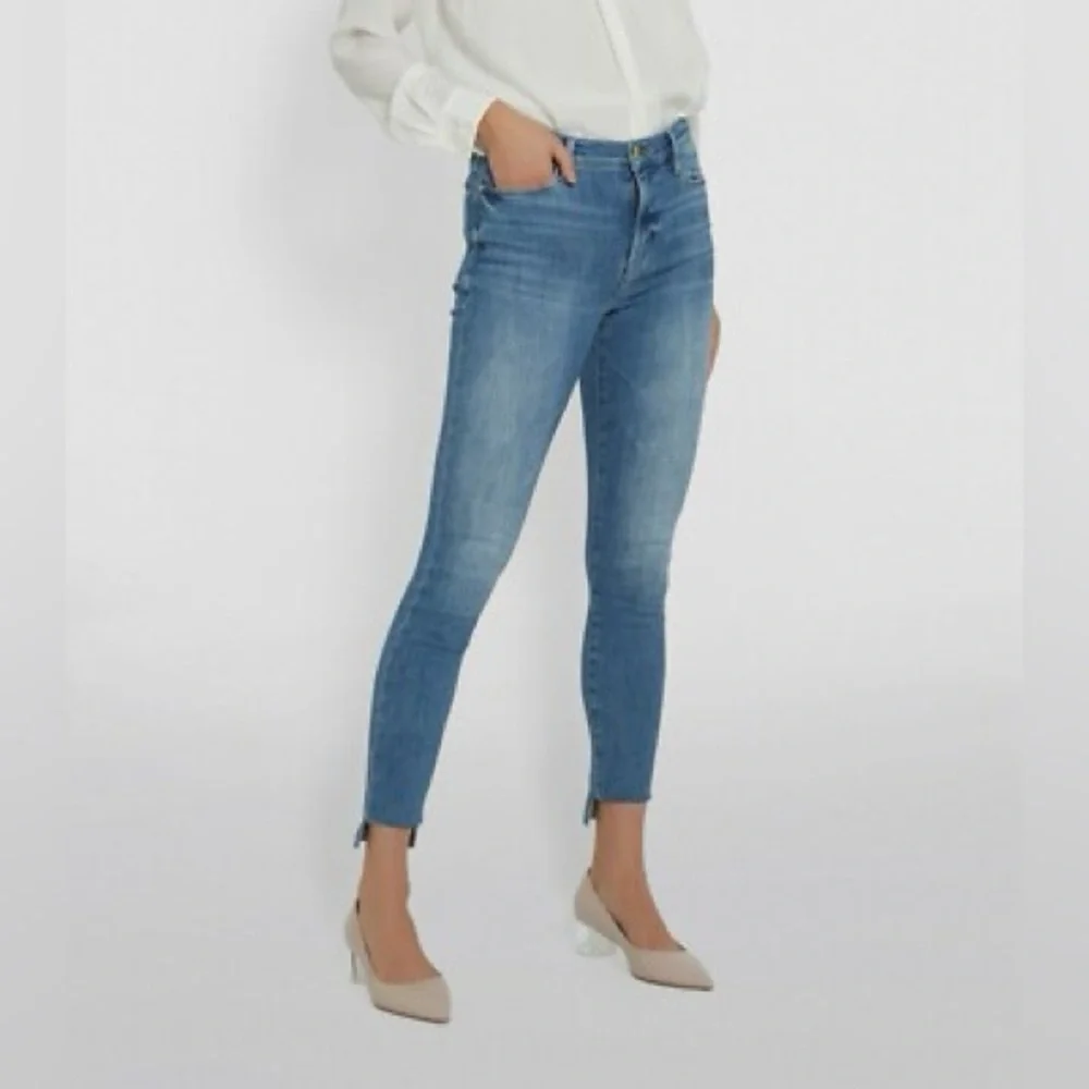 FRAME Le High Skinny Triangle Raw Hem‎ Jeans Sulham Wash Size 30 - Picture 2 of 9